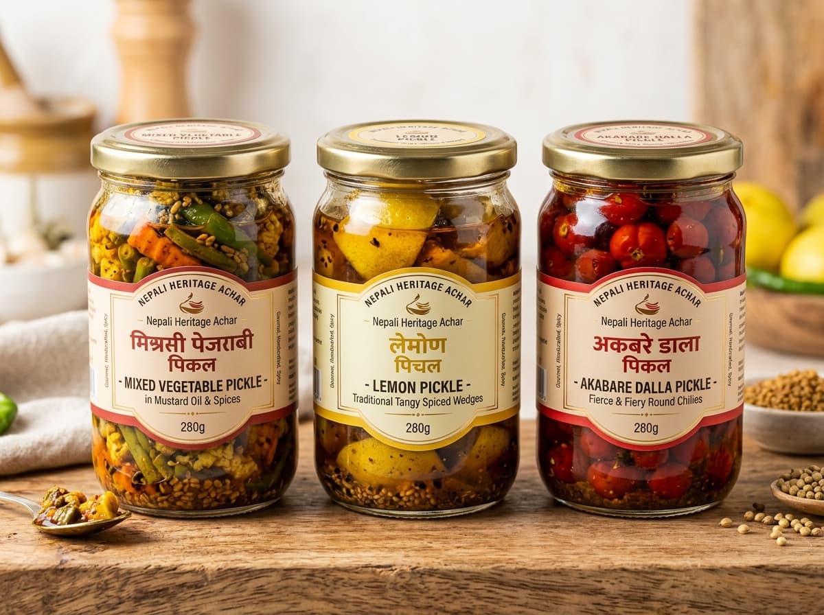 Swadista Foods Pickles Collection - Mixed, Lemon, Akabare Dalla